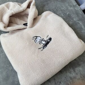 Snoopy plush sherpa pullover hoodie FLUFFY